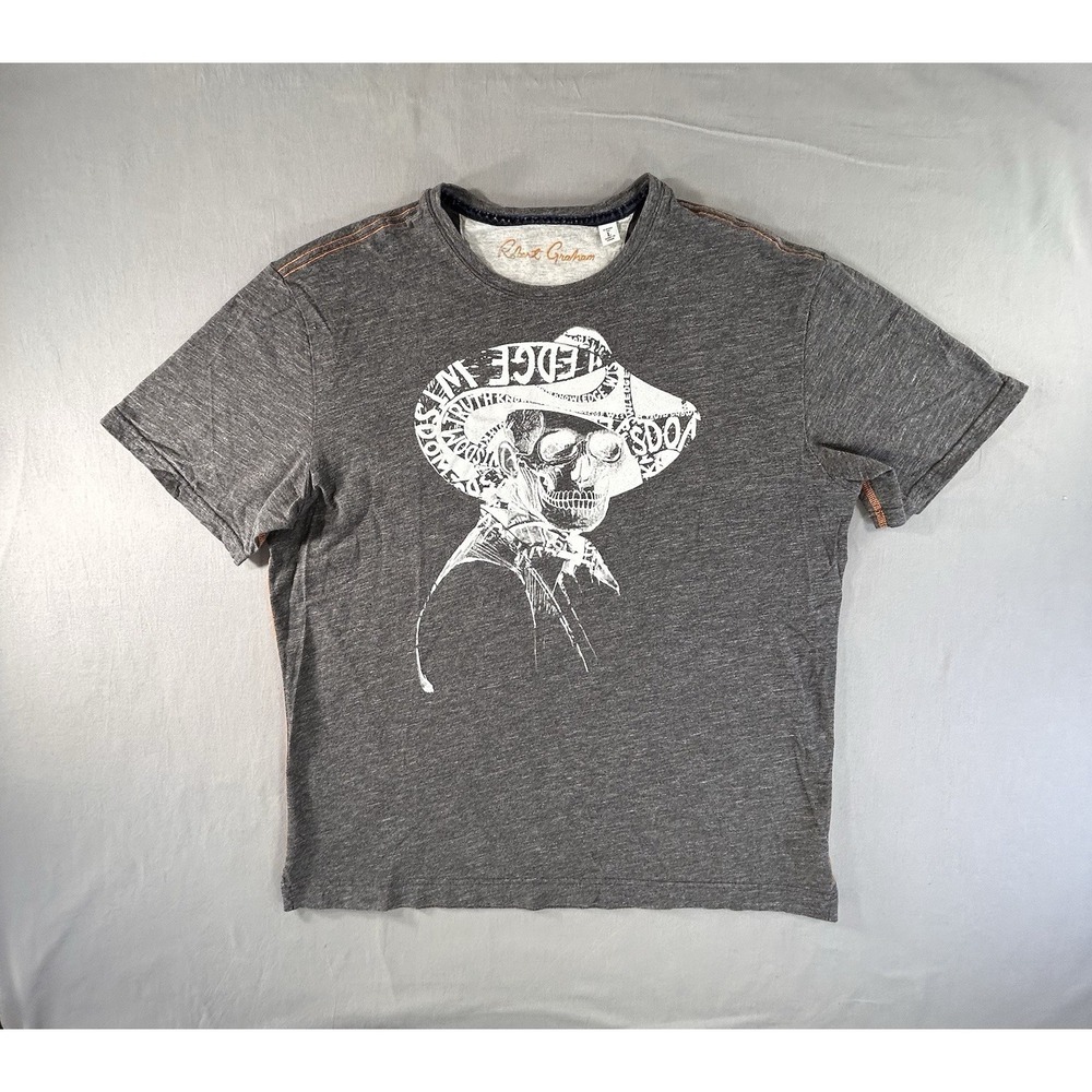 Robert Graham GraySkull‎ Cowboy Graphic Tee Shirt Men's Large